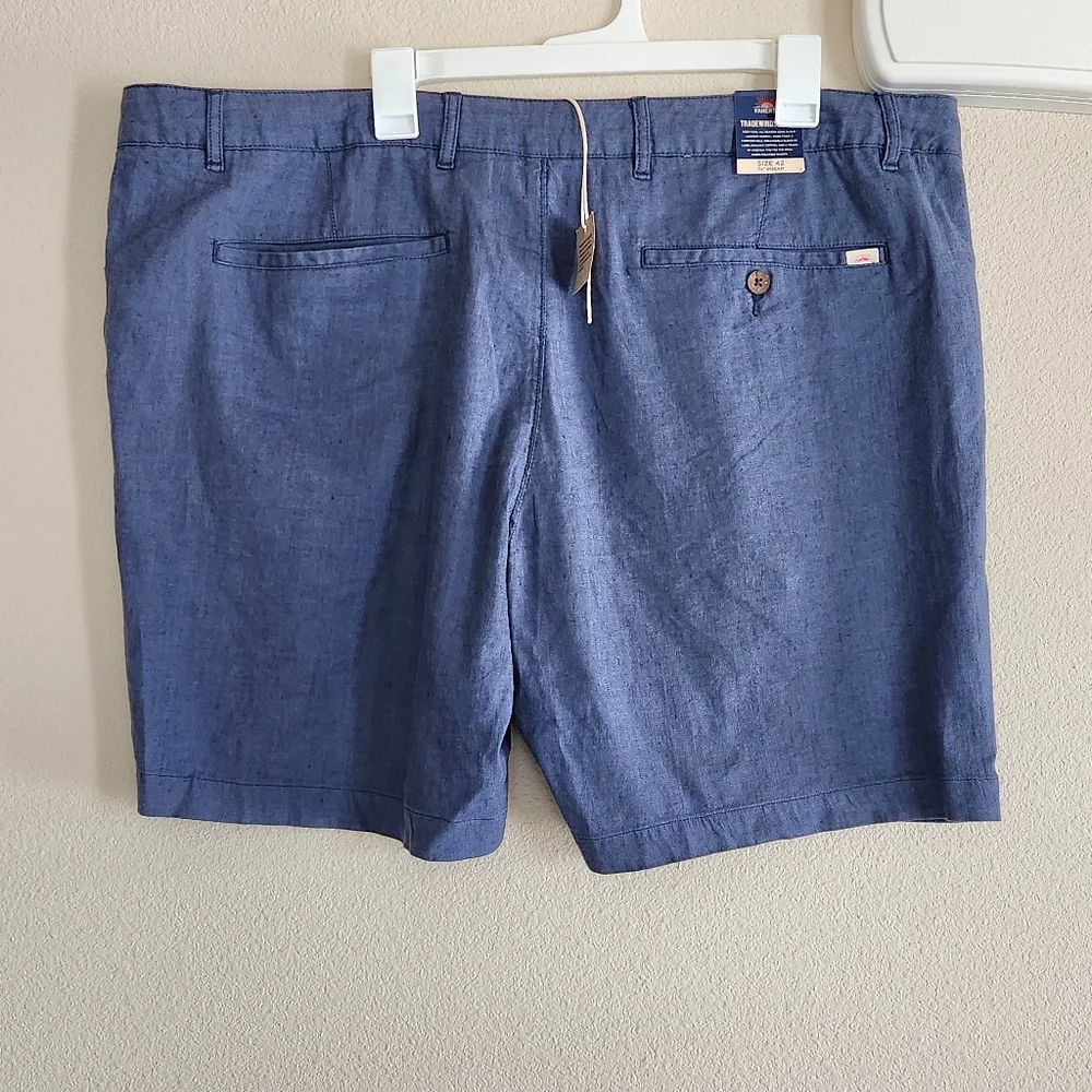 Faherty Mens Blue Tradewinds Linen Blend Shorts Size 42 NWT 7.5